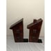 Bookends The Bombay Co House Shape 1992 Wood Windows Metal Bottom 9.5 Tall