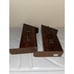 Bookends The Bombay Co House Shape 1992 Wood Windows Metal Bottom 9.5 Tall