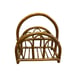 Mid Century Rattan Bamboo Magazine Rack / Record Holder Vintage Retro