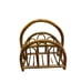 Mid Century Rattan Bamboo Magazine Rack / Record Holder Vintage Retro