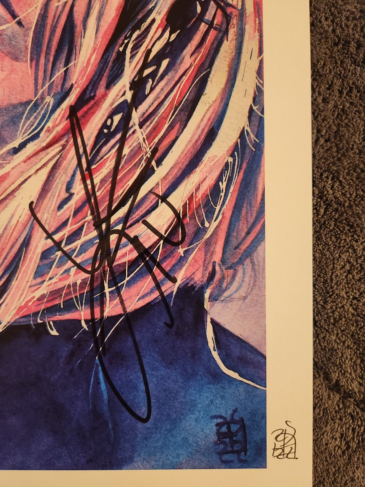 WWE Superstar Liv Morgan Autographed Rob Schamberger Art Print - detail