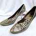 Roberto Cavalli Size 40 (US 9-9.5) Faux Gold Chips Slip On Stiletto Pumps Italy