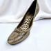 Roberto Cavalli Size 40 (US 9-9.5) Faux Gold Chips Slip On Stiletto Pumps Italy