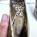 Roberto Cavalli Size 40 (US 9-9.5) Faux Gold Chips Slip On Stiletto Pumps Italy