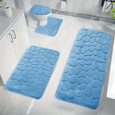 4pcs Thickened Foam Sponge Bathroom Rug, Embossed Bathroom Floor Rug,vdsv