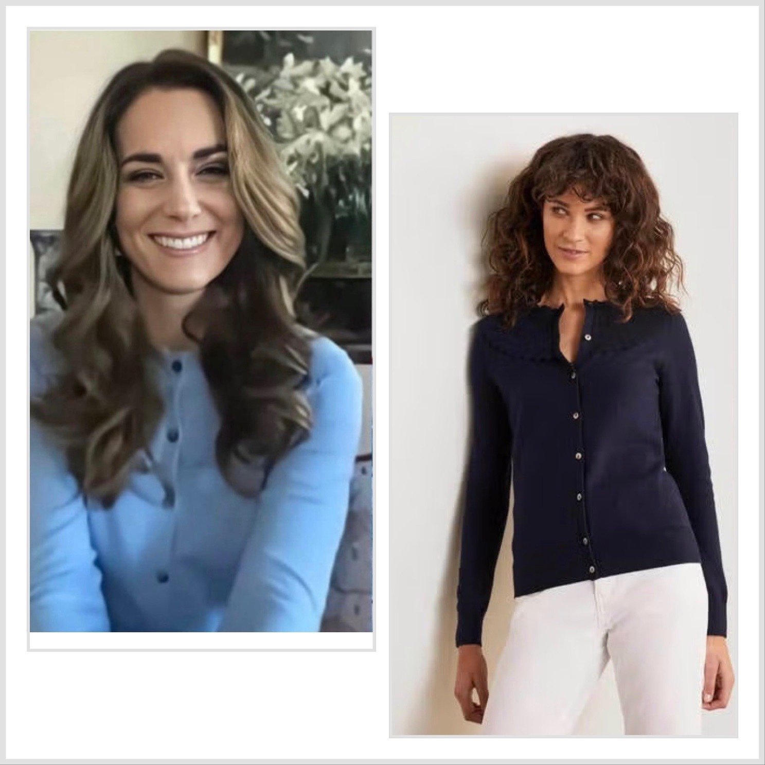 Boden Abercorn Scallop Cardigan Navy Blue size 4
