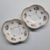 Rare Vintage Antique Meissen Quatrefoil Wild Flower Saucer Set. (Saucers Only