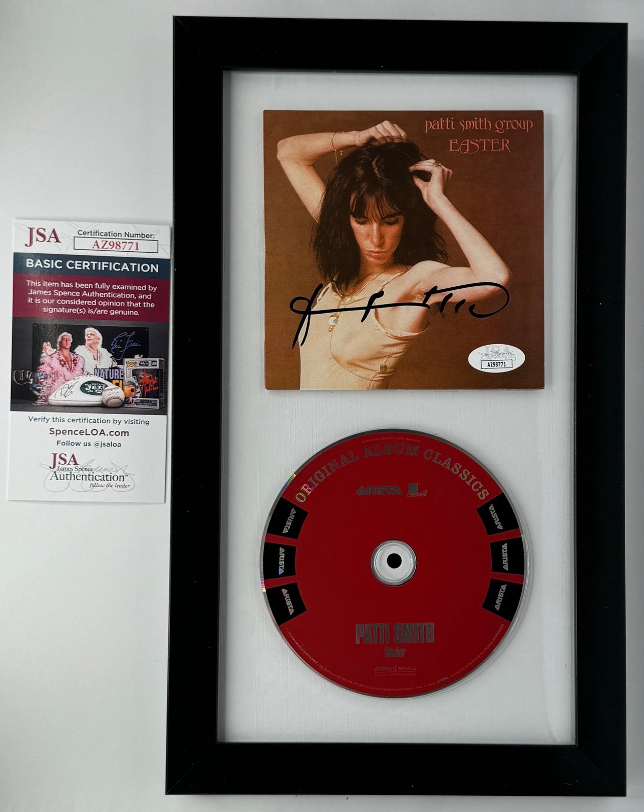 PATTI SMITH SIGNED FRAMED EASTER CD + JSA COA