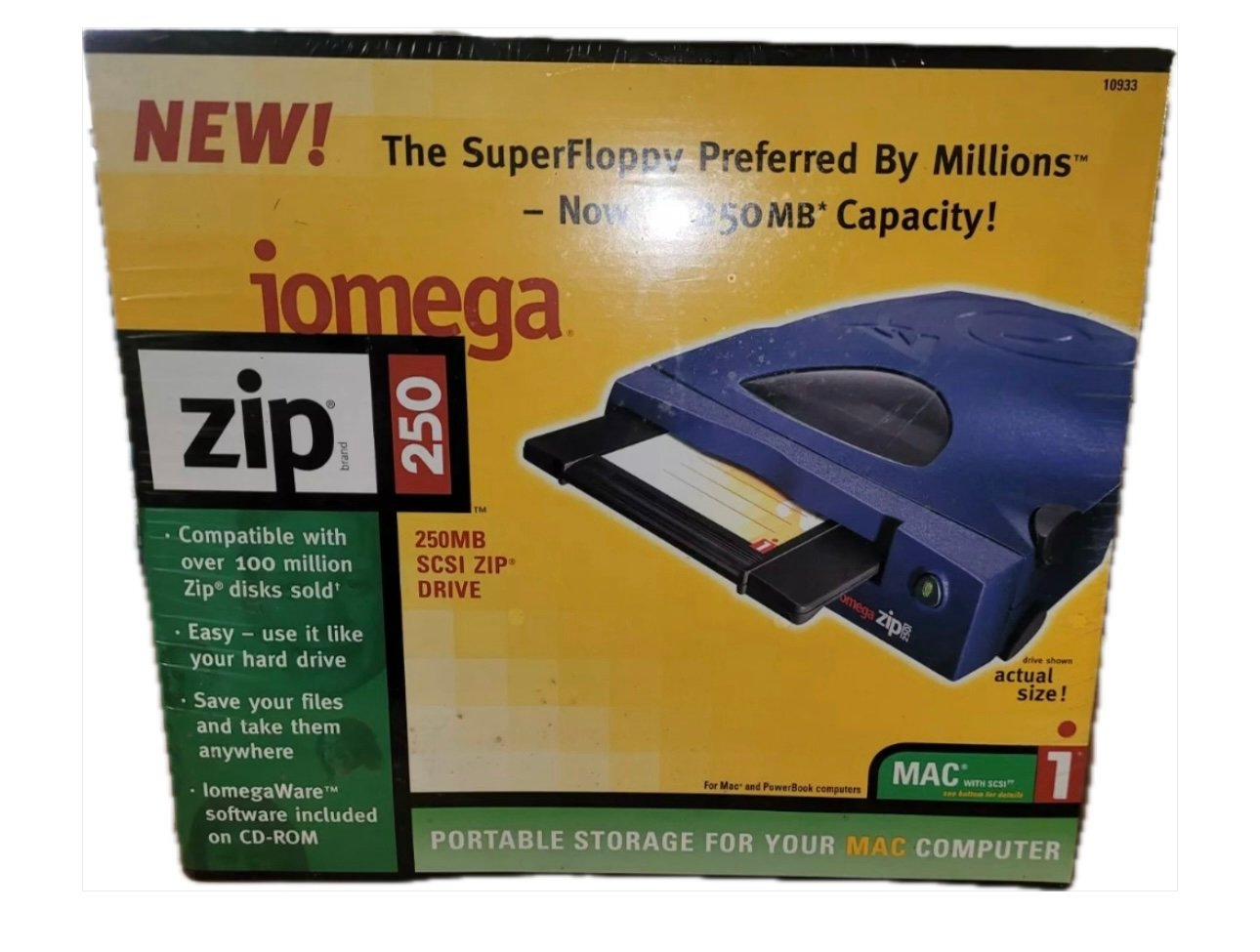 Iomega Zip 250 - Disk Drive - Zip (250 MB) - SCSI - External - Blue