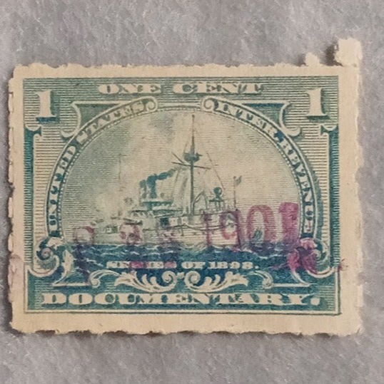 1 Cent Stamp USPS Documentary Stamp, Used