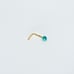 Solid 14kt gold nose piercing with an marine opal 20g Mark 14k New