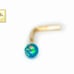 Solid 14kt gold nose piercing with an marine opal 20g Mark 14k New