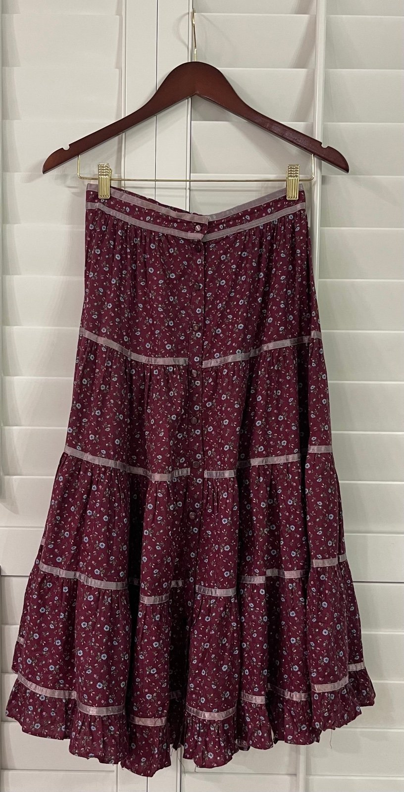 Vintage Jessica McClintock Tiered Gunne Sax MIDI Skirt