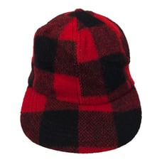 Haband Wool Blend Ear Neck Flap XL Hat Plaid Red Black USA Hunting Cap Vintage