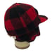 Haband Wool Blend Ear Neck Flap XL Hat Plaid Red Black USA Hunting Cap Vintage