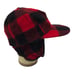 Haband Wool Blend Ear Neck Flap XL Hat Plaid Red Black USA Hunting Cap Vintage