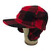 Haband Wool Blend Ear Neck Flap XL Hat Plaid Red Black USA Hunting Cap Vintage
