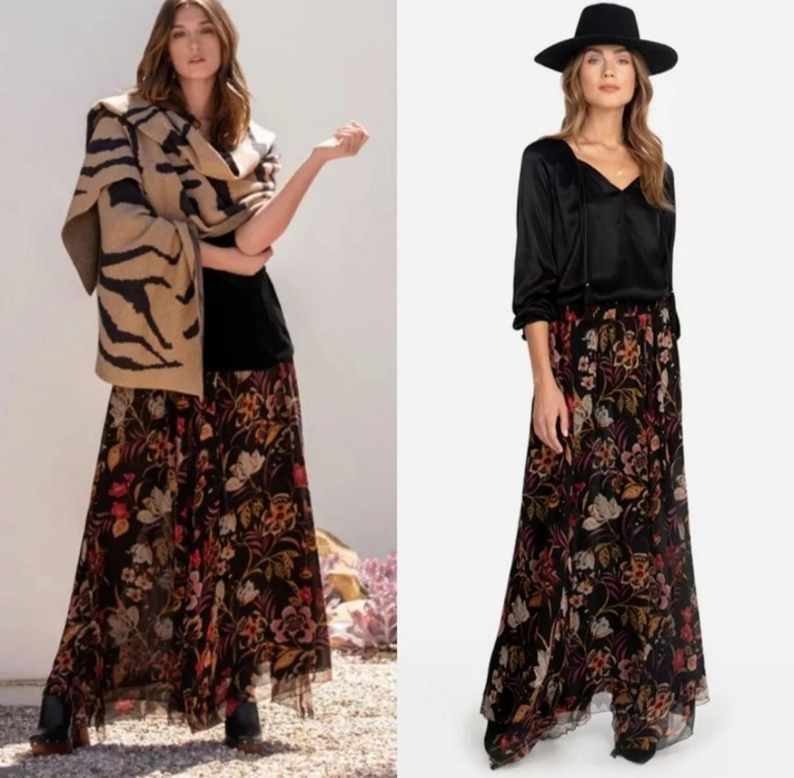Johnny was 100% silk maxi skirt jade size small