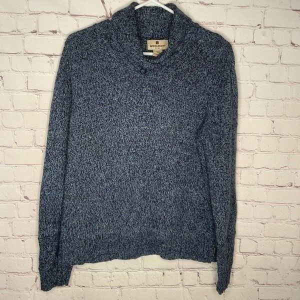 Vintage Woolrich Denim Heather Women's Blue Wool Blend Sweater Size M