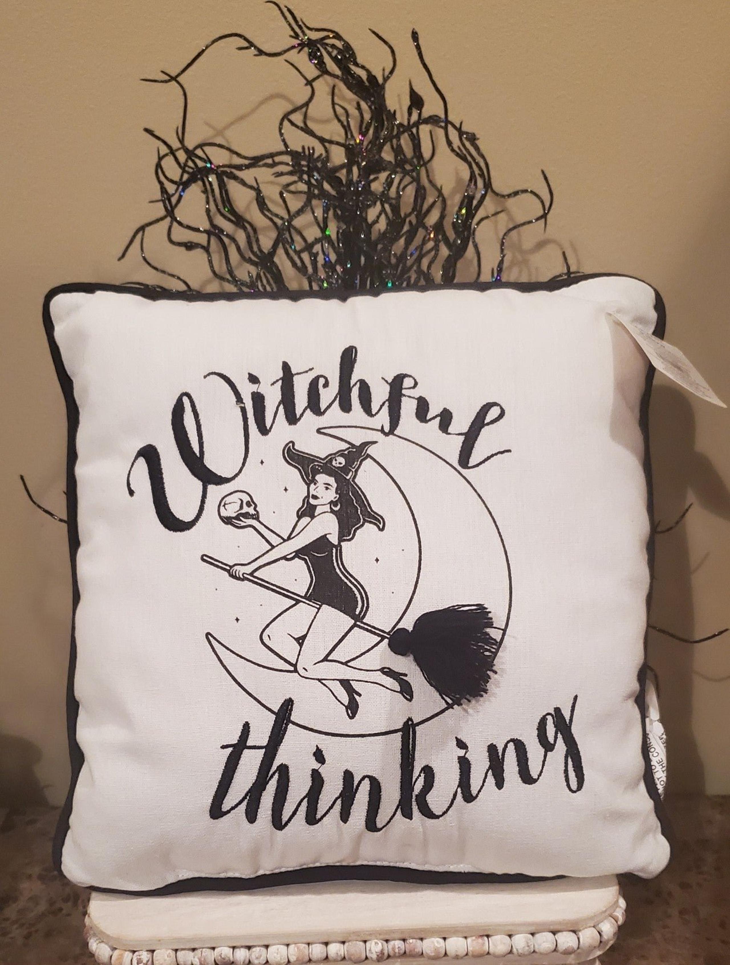 Halloween Witch "Witchful Thinking" Pillow