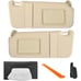 Beige Driver Left + Passenger Right Side Sun Visor with Light Compatible with To
