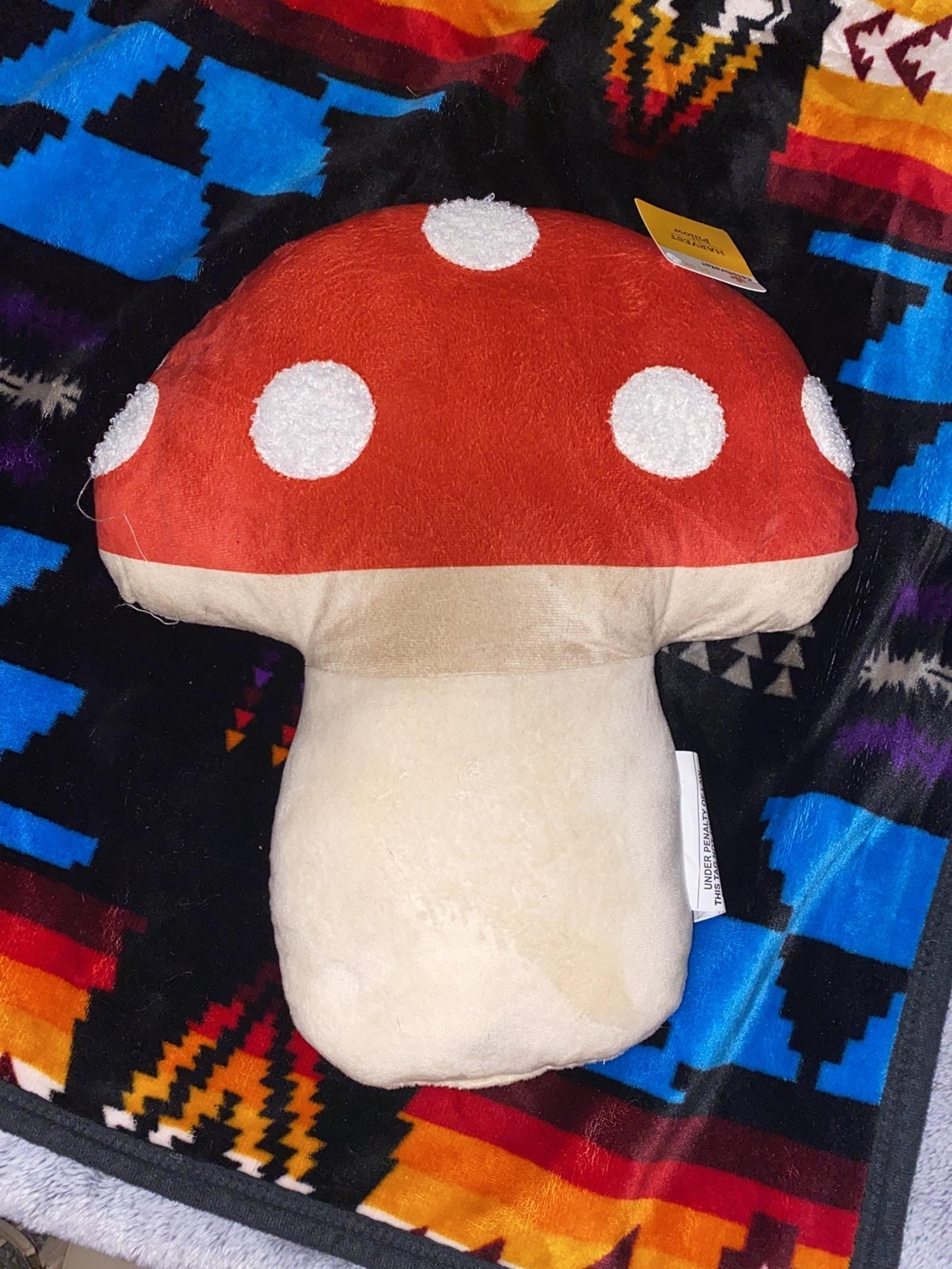 Mushroom throw pillow