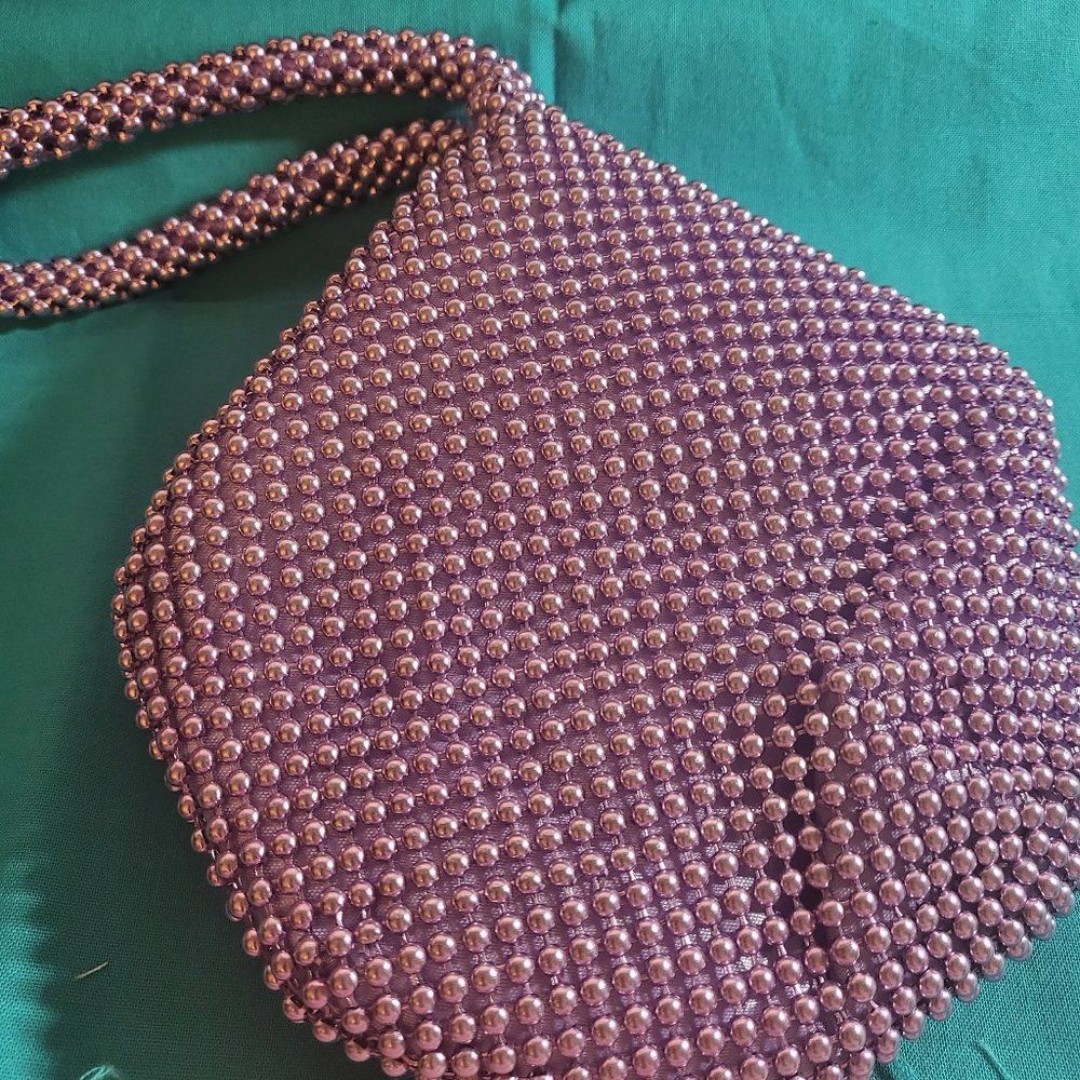 Purple Sparkle and Glitter Triangle Purse with Zipper Closure