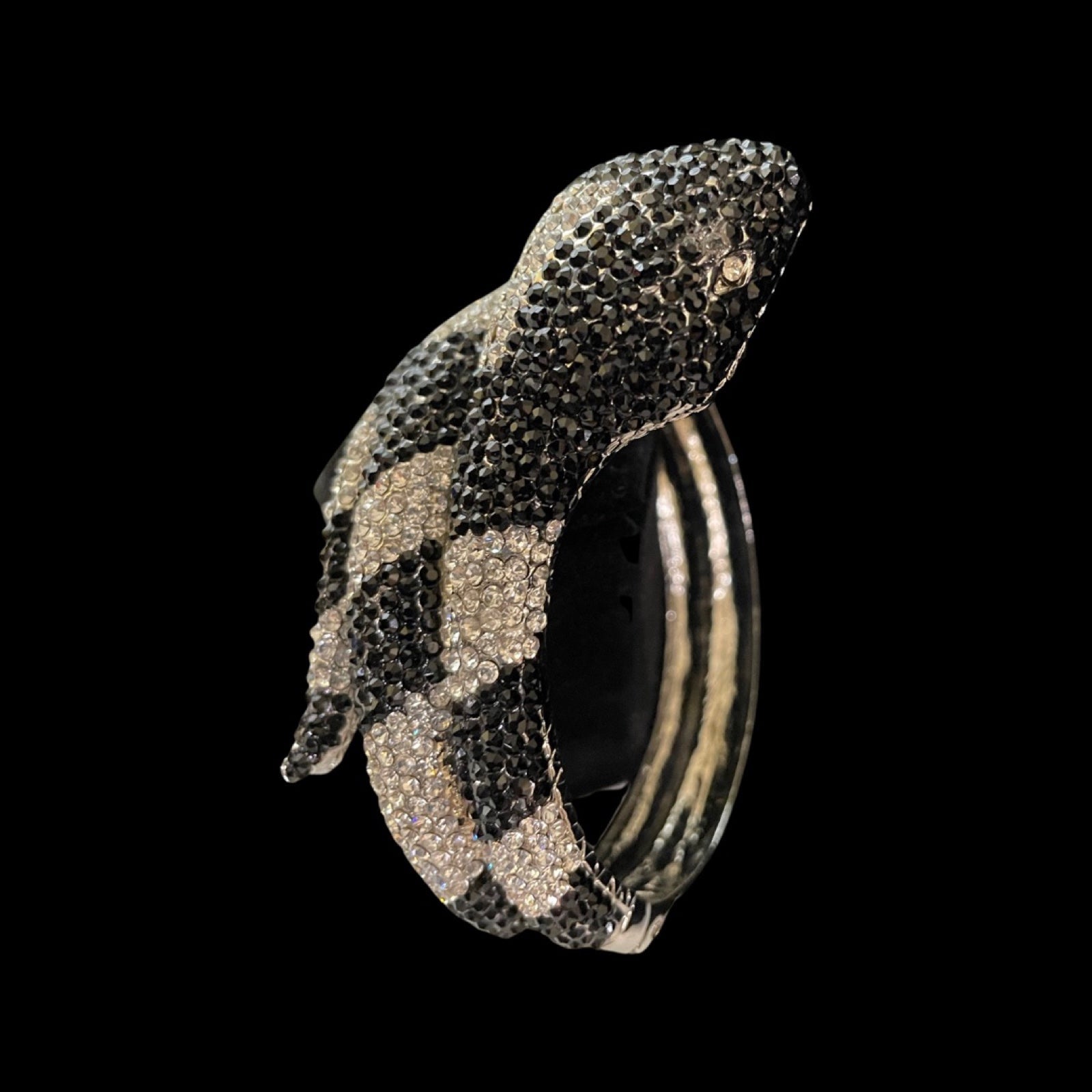 Art Deco Crystal Snake Clamp Bracelet