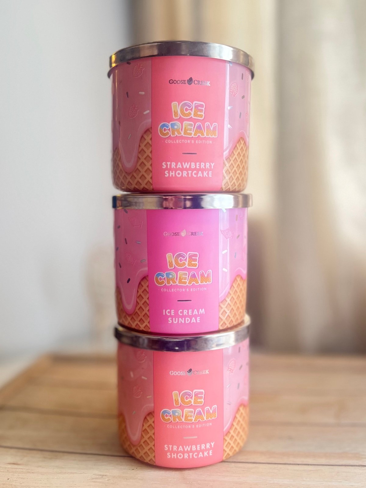 Goose Creek Bundle of 3 Icecream Collection 3 wick