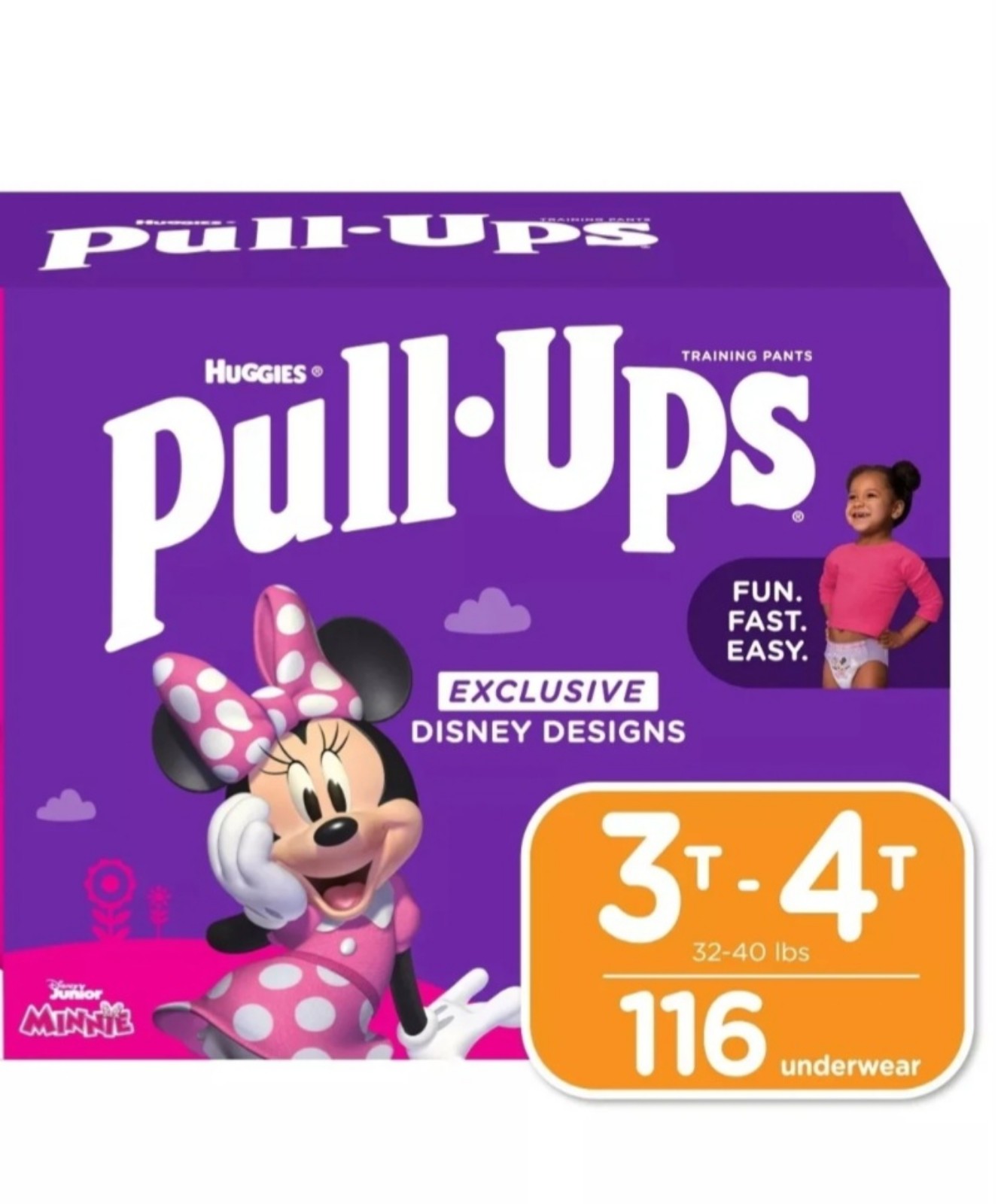 Huggies Pull Ups Underwear 3T-4T Girls Minnie Mouse Exclusive 116 CT Big Box New