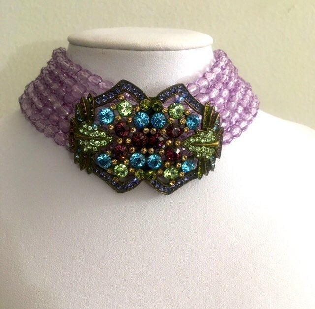 Heidi Daus Swarovski Tanzanite Choker Only