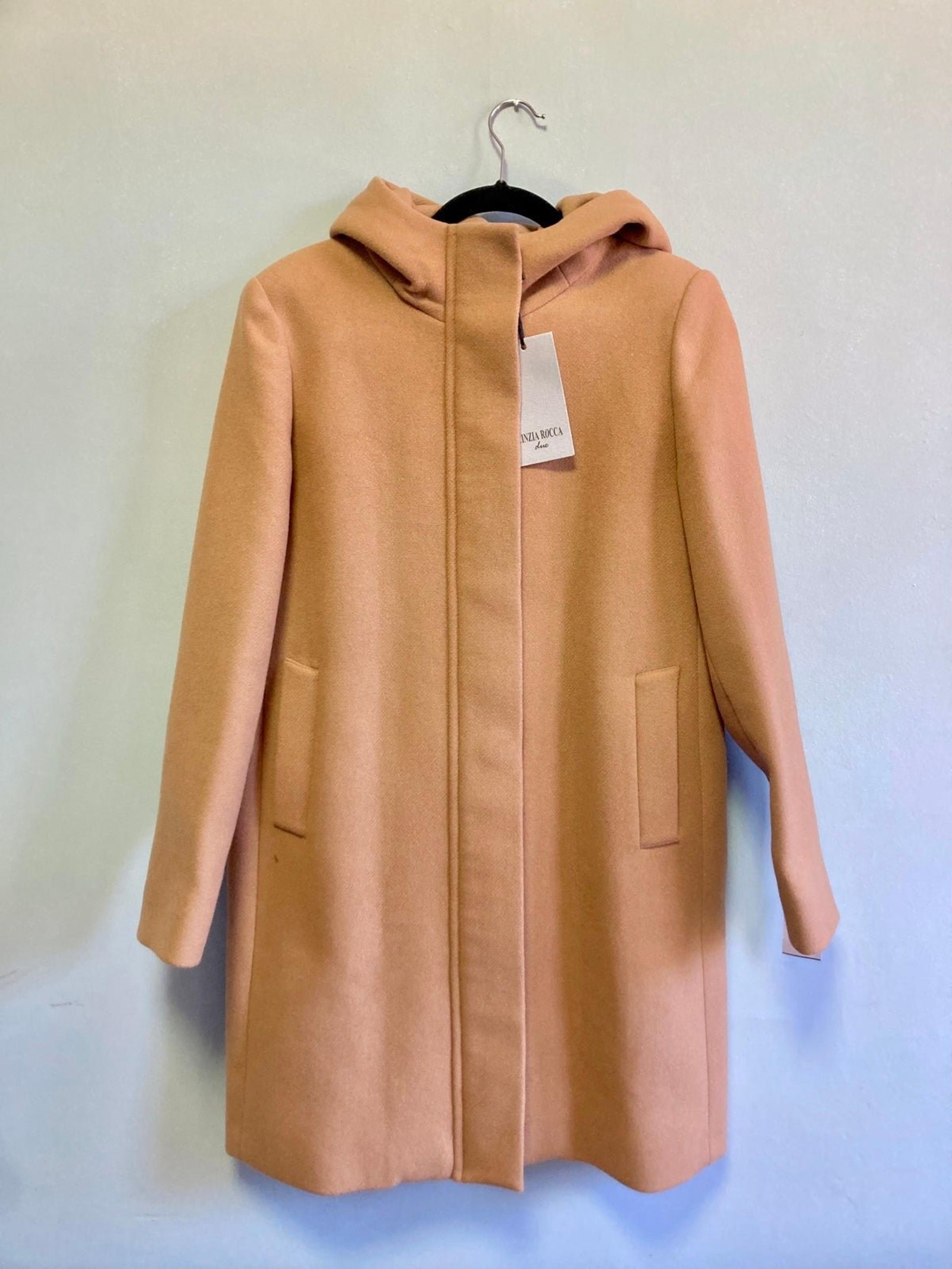 Cinzia Rocco DUE Camel Color Wool Coat w/ Hood 44 /US 8 $1065 New Made in Italy