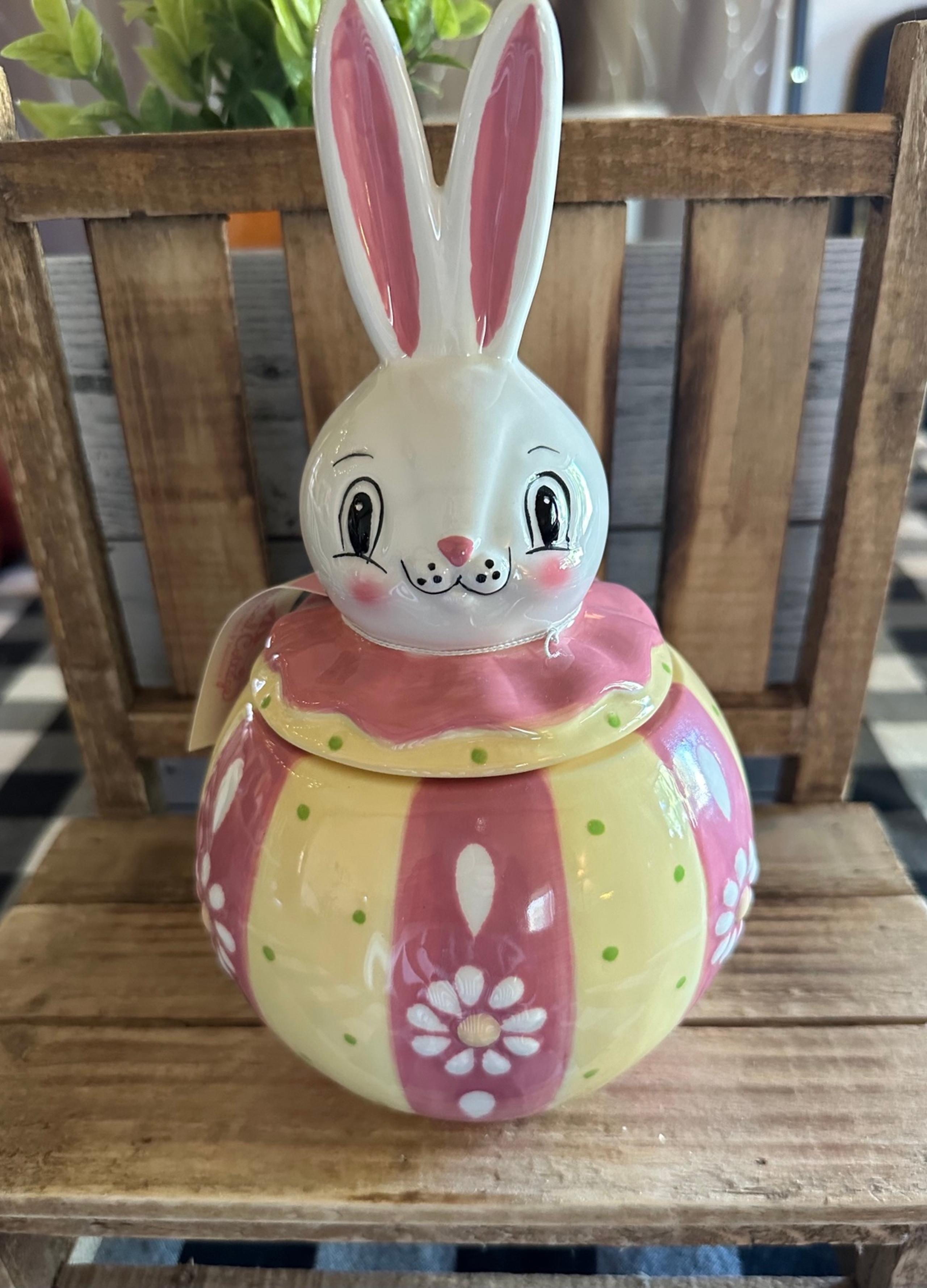 Johanna Parker Easter Bunny Rabbit Canister Jar Decor / Carnival Cottage