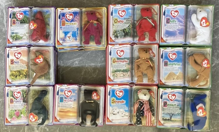 Year 2000 McDonald’s TY Teenie Beanie Babies! Complete 11 Piece Rare Collection