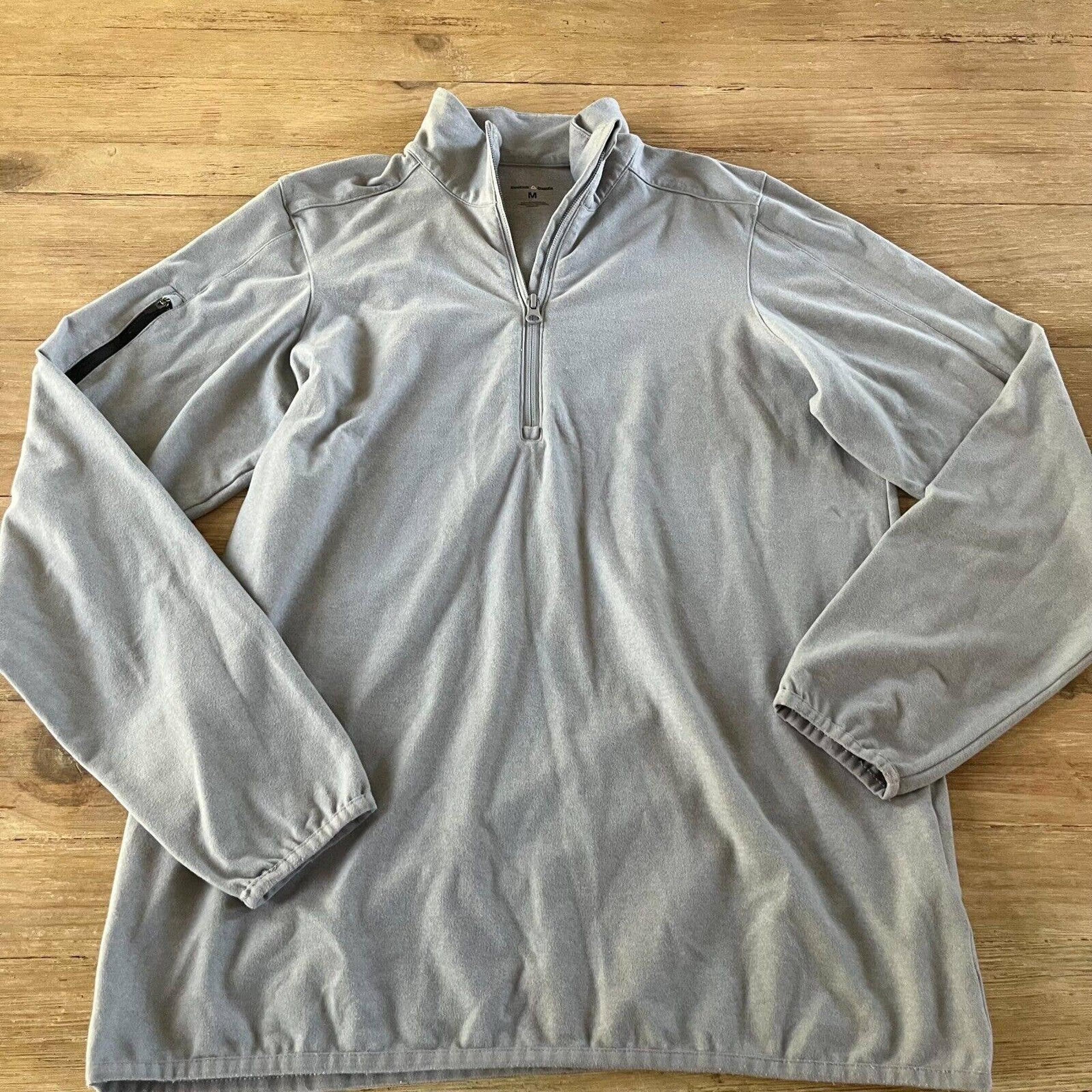 Reebok Crossfit Mens Pullover Quarter Zip Gray Logo Size M Athletic Crossfit