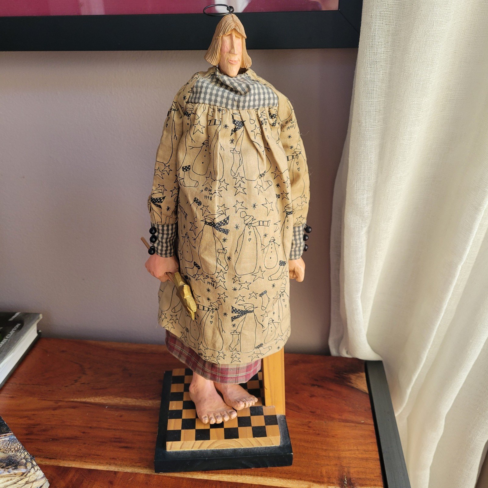 Williraye Studio Lottie Earth Angel Snowman Stand Figurine WW4111 Wood/Fabric