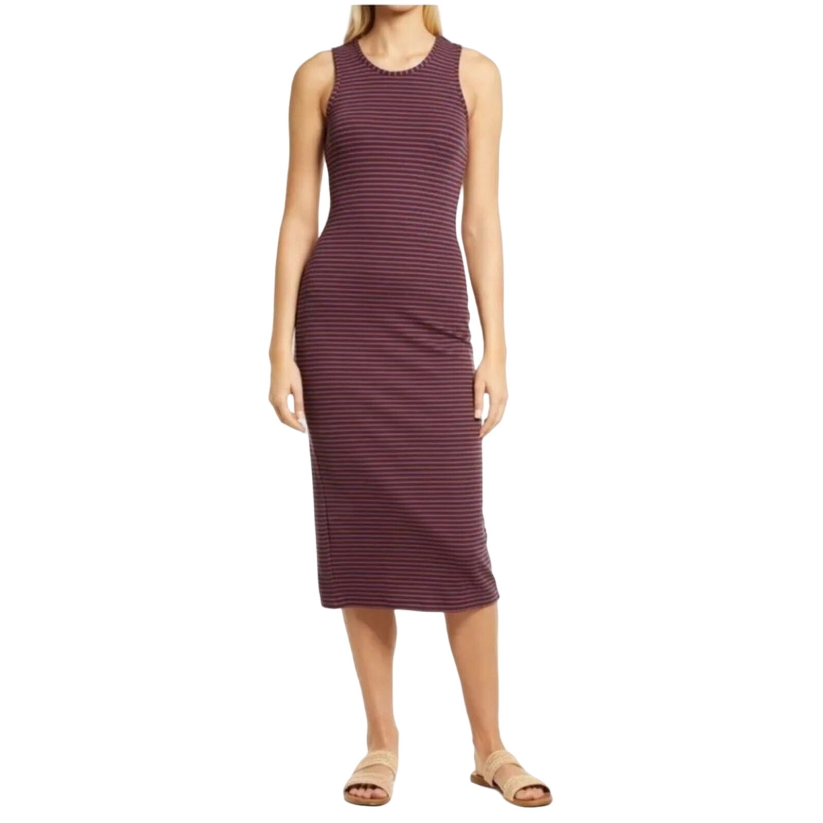 Marine Layer Lexi Daytime Midi Dress, Cabernet/Navy, XS