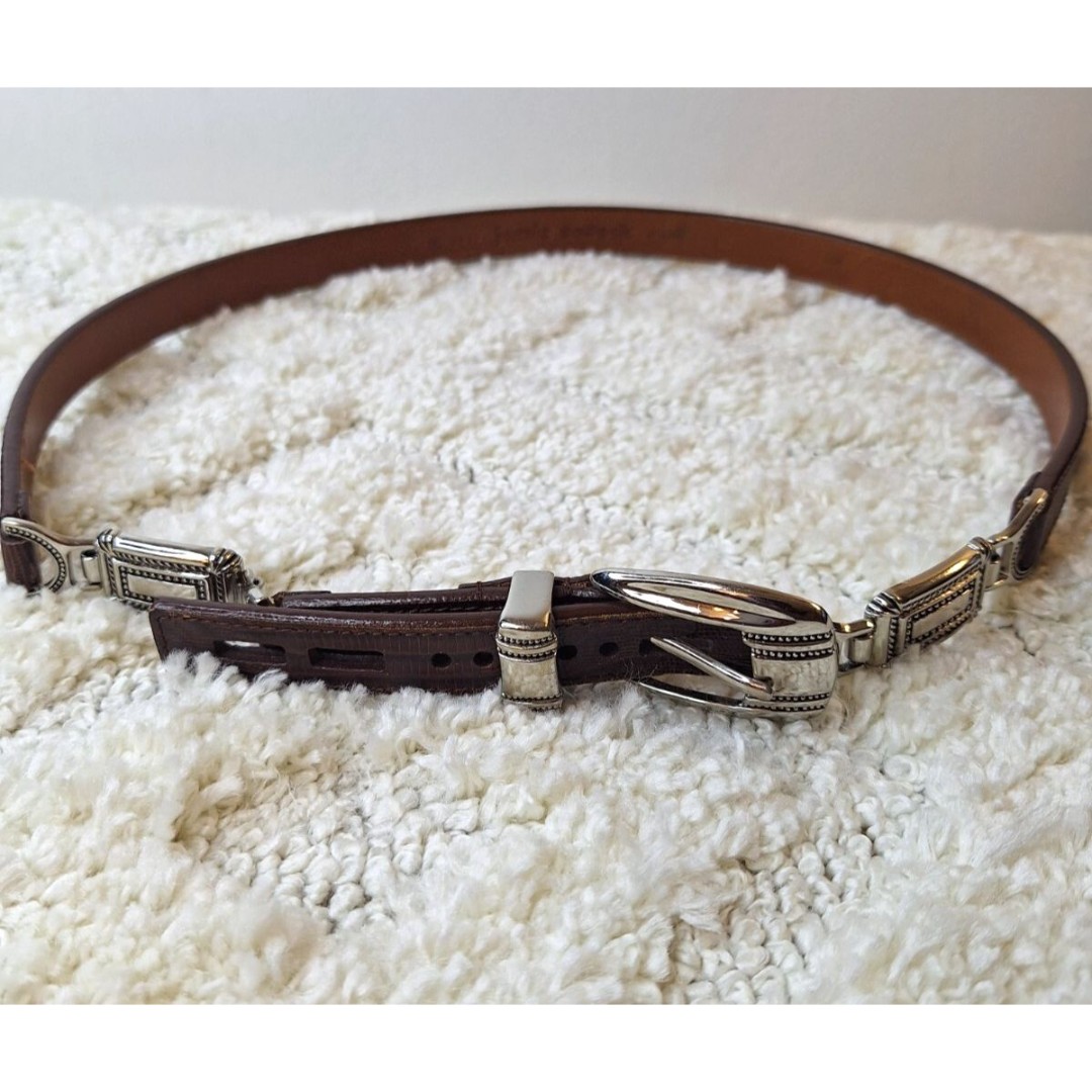 Vtg JAMIE SADOCK Genuine Leather Belt Women's Sz XL Brown Western Cowgirl Core