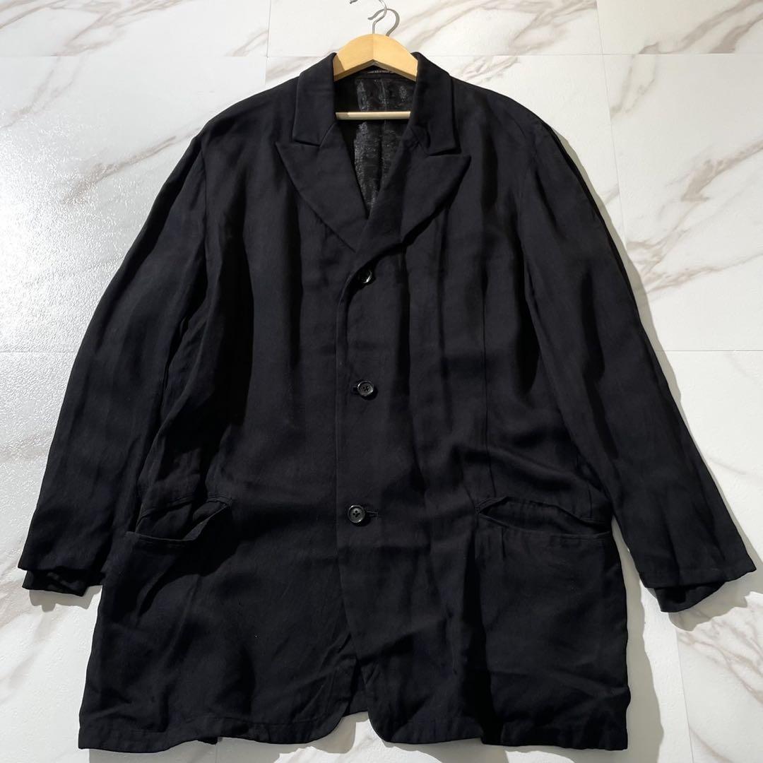 Excellent Condition 97SS⭐️Yohji Yamamoto Pour Homme Tailored Jacket Rayon Black