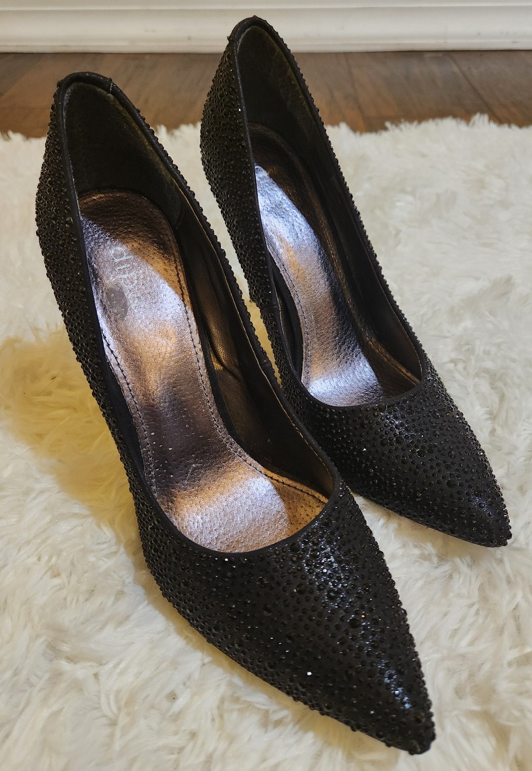 Diba Black Rhinestone Heels