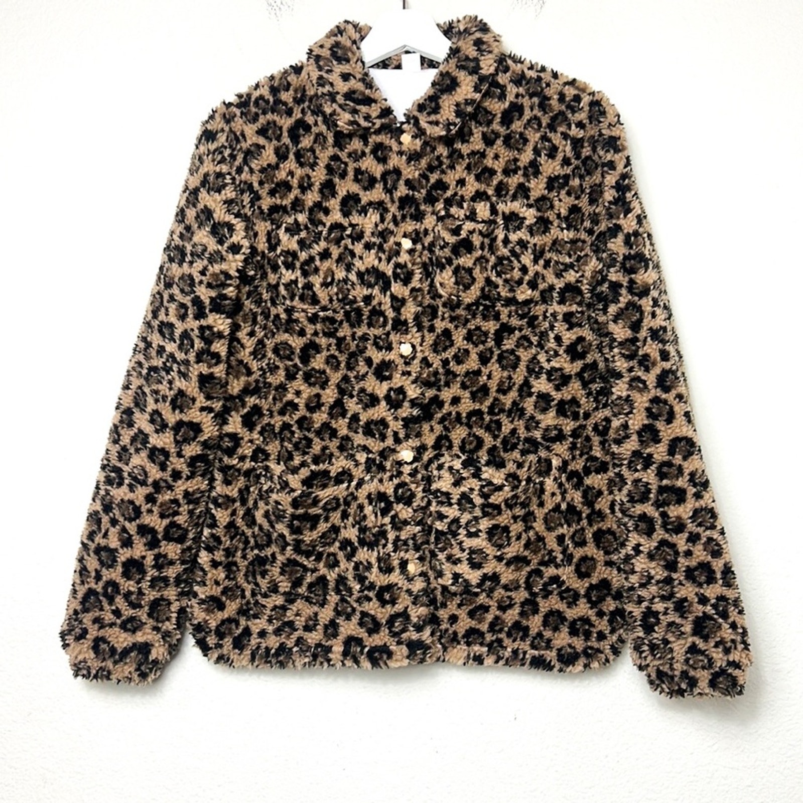 Crewcuts Girls Leopard Sherpa Jacket