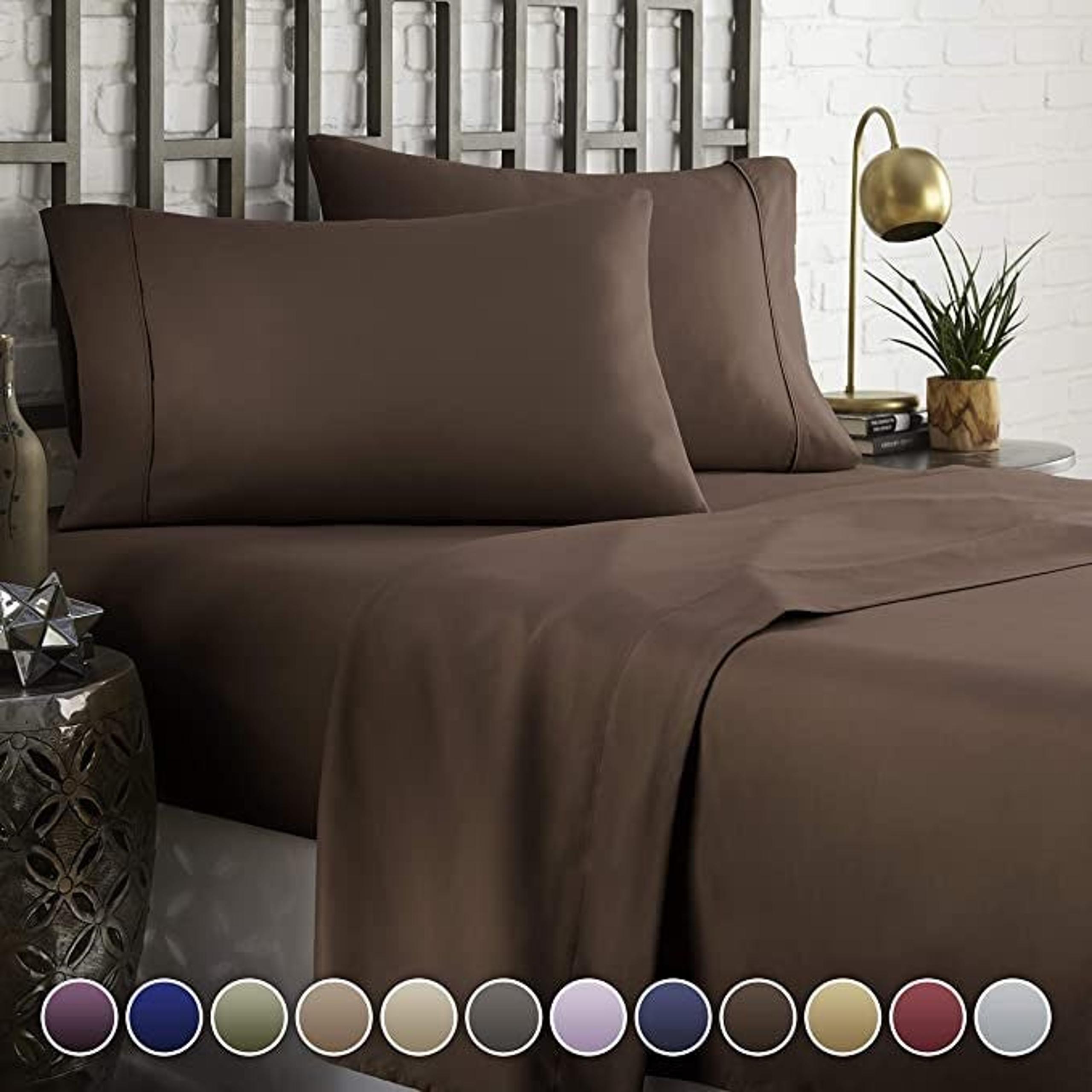 Hotel Luxury Bed Sheets 1800 Series Brow