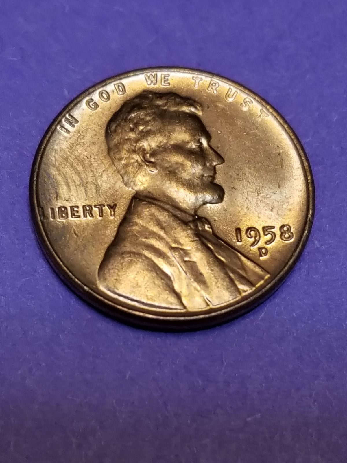 1958 D mint double penny