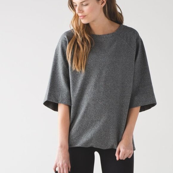 Lululemon Split Short Sleeve Heathered Speckled Black