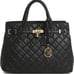 Badgley Mischaka Collection black lg quilted tote with padlock & double strap