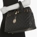 Badgley Mischaka Collection black lg quilted tote with padlock & double strap