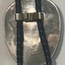 Vintage 1995 Metal Bolo Tie, Alpaca Silver and Blue Turquoise Stone, Shells