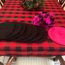 FRENCH BERET BUNDLE OF 8 WITH PINK/ BLACK BOA