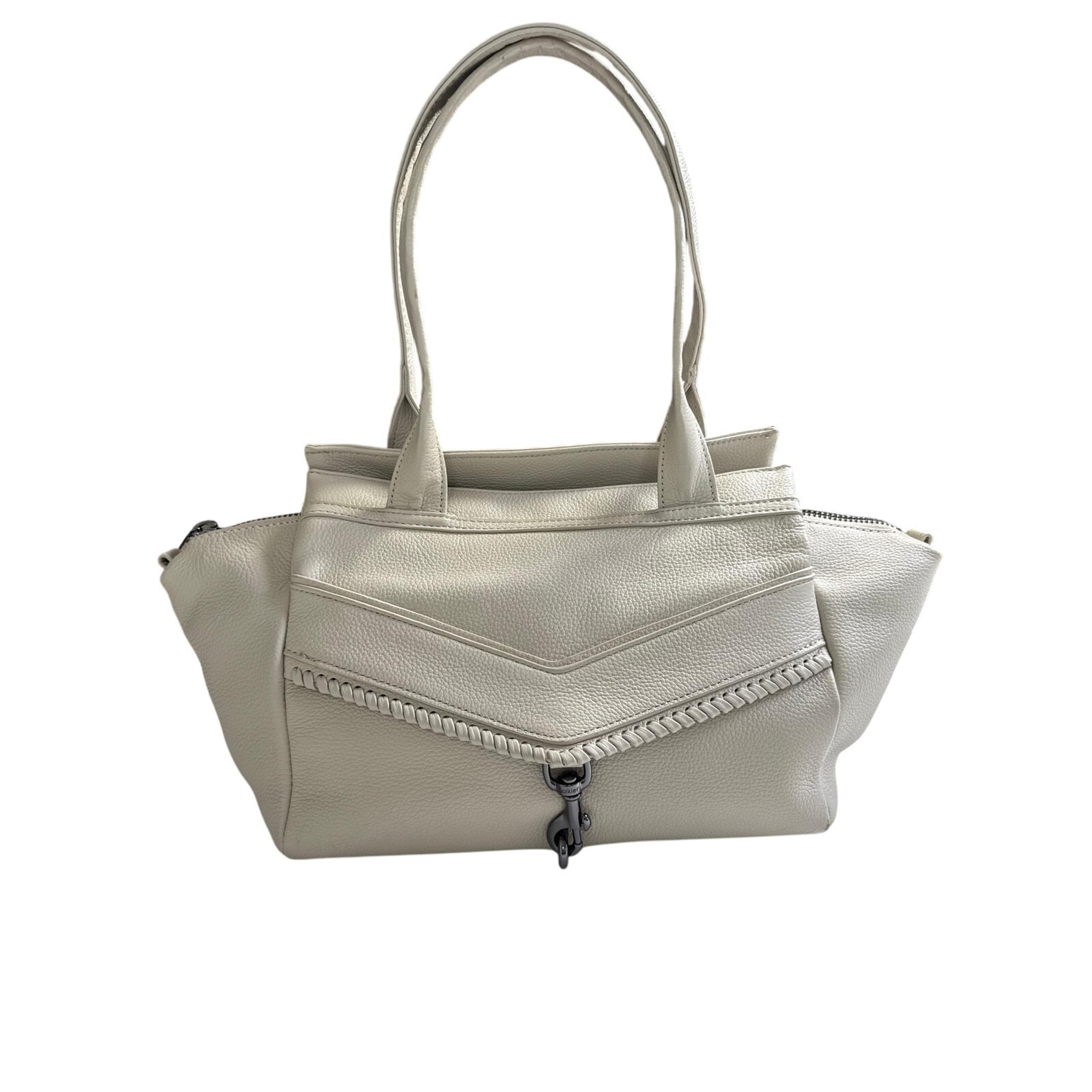 Botkier Trigger Leather Satchel Purse Cotton Linen Liner Luxury Legacy Old Money