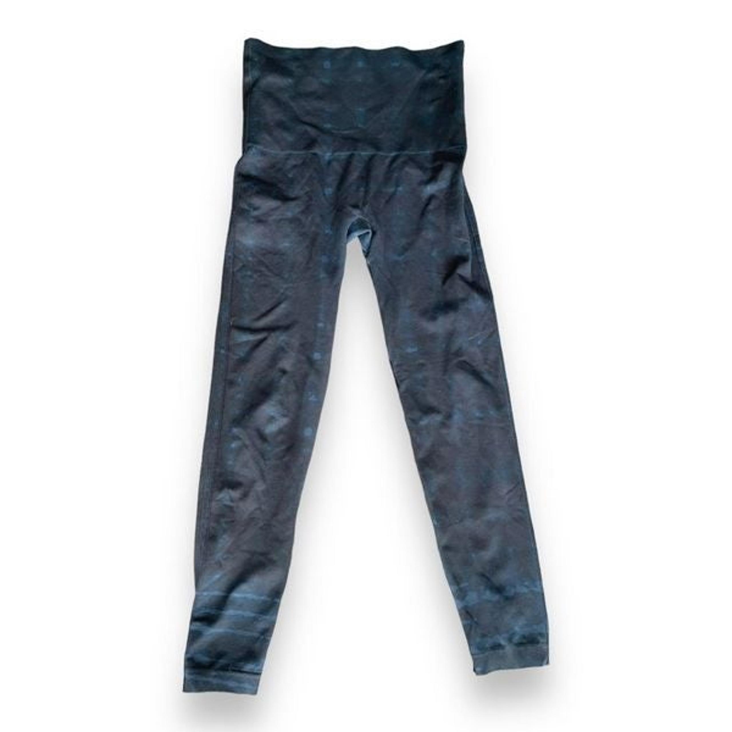 Spanx Women's Blue Black Tie Dye Seamless Activewear Pants Size XLT